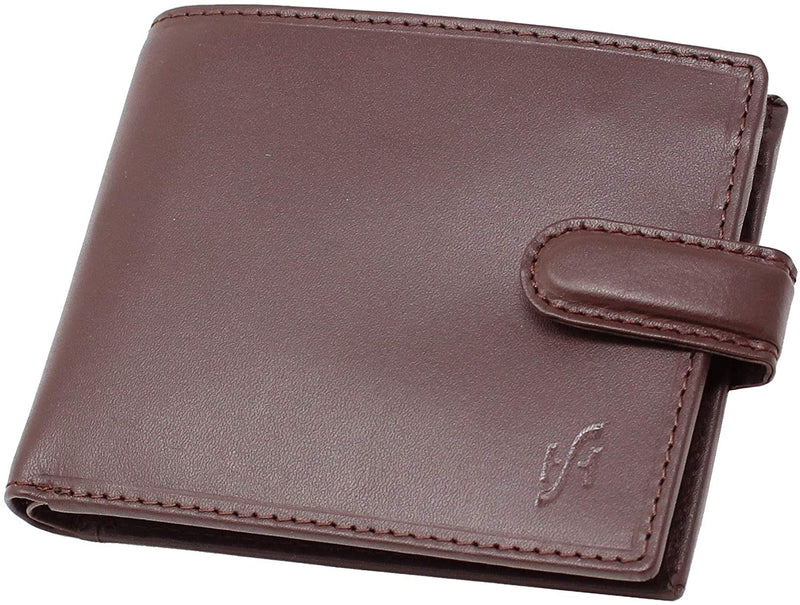 STARHIDE Mens RFID Blocking Real Leather Slim Wallet 1100 Brown