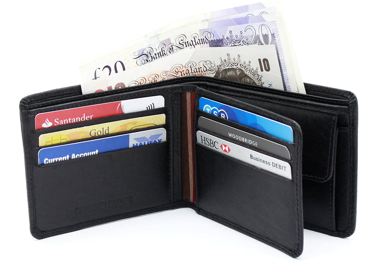 Woodbridge London Mens Leather Trifold Coin Pocket Wallet NC4002