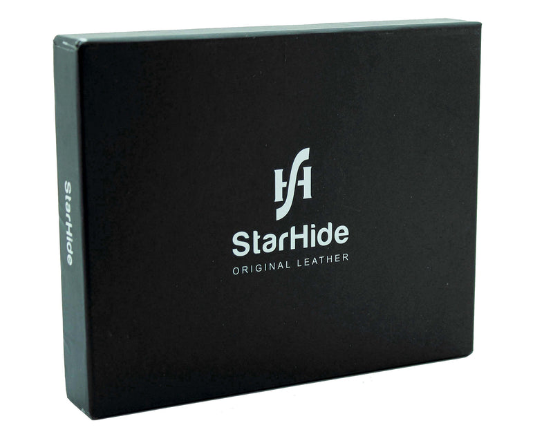 STARHIDE Mens Genuine Leather Slim Bifold Money Clip Cardholder Wallet 820