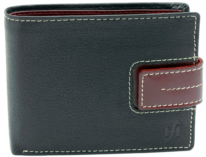 STARHIDE Mens RFID Blocking Soft Leather Bifold Wallet 1115 Black Brown