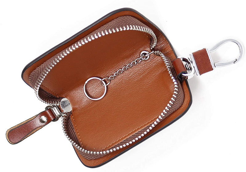 StarHide Leather Hanging Keychain Holder Zipper Pouch Wallet