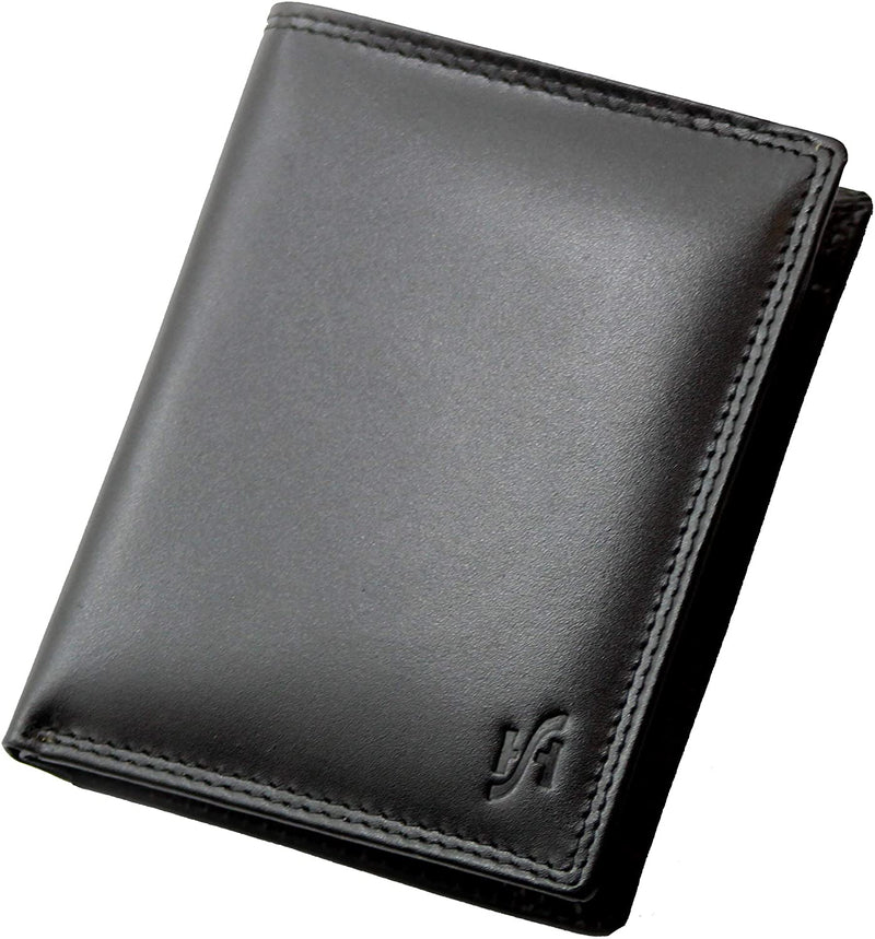 STARHIDE Mens RFID Blocking Genuine Leather Bifold Wallet with Removable ID Cardholder 1090 Black