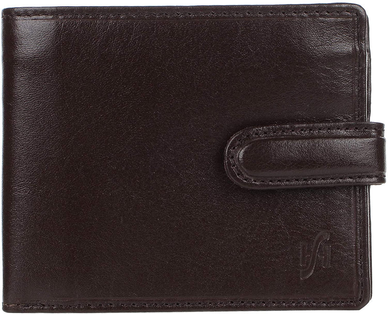 STARHIDE Mens RFID Blocking Slim WalletGenuine VT Leather Bifold Wallet with Zip Coin Pocket and Gift Box840 (Dark Brown)