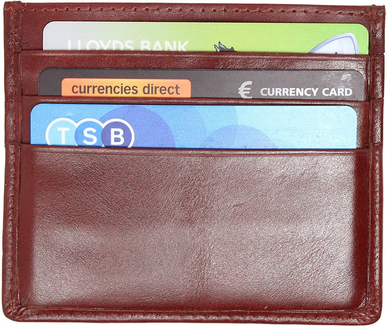 STARHIDE Mens Front Pocket VT Leather Minimalist Credit Card Holder 1215 Brown