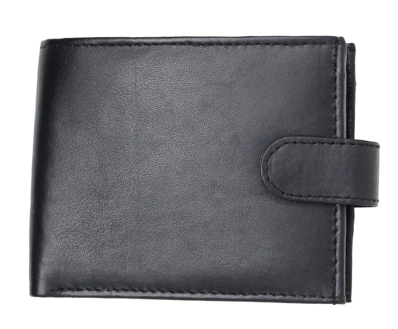 RAS Mens RFID Blocking Soft Real Leather Coin Pocket Purse Trifold Wallet 895