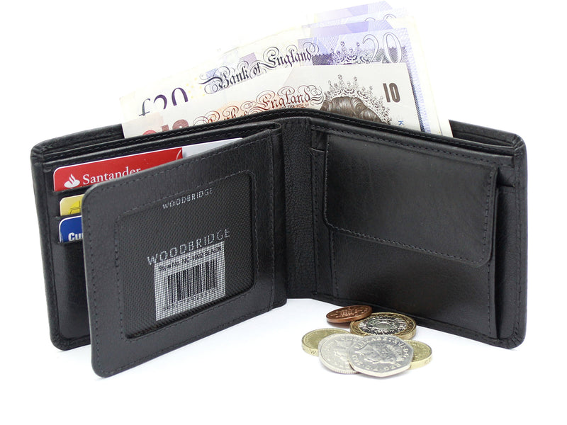 Woodbridge London Mens Leather Trifold Coin Pocket Wallet NC4002