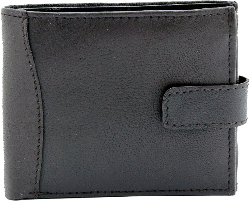 RAS Mens RFID Blocking Real Leather Trifold Coin Pocket Passcase Wallet 340