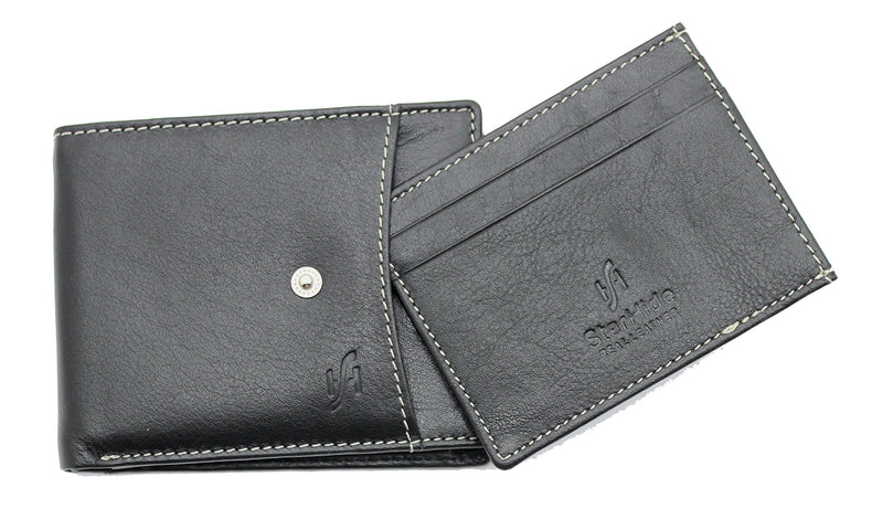 STARHIDE Mens RFID Blocking Genuine Leather Wallet with Removable Minimalist Slim Card Holder 1125