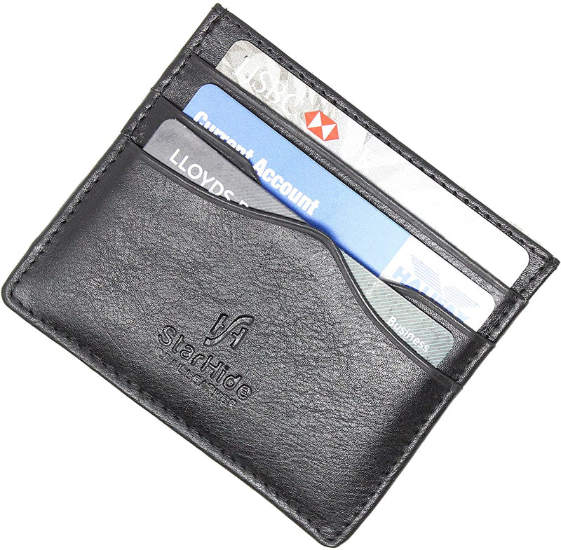 STARHIDE Mens Front Pocket VT Leather Minimalist Credit Card Holder 1215